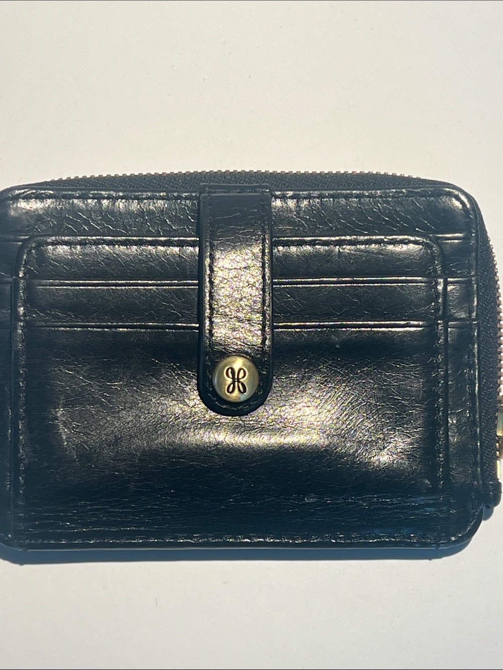 HOBO Black Leather Zip Wallet with Gold Hardware Key Holder Soft Genuine Leather - Picture 2 of 16